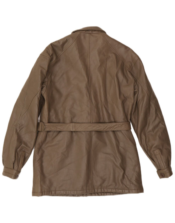 VINTAGE Chaqueta de cuero para hombre IT 48 Cuero marrón medio