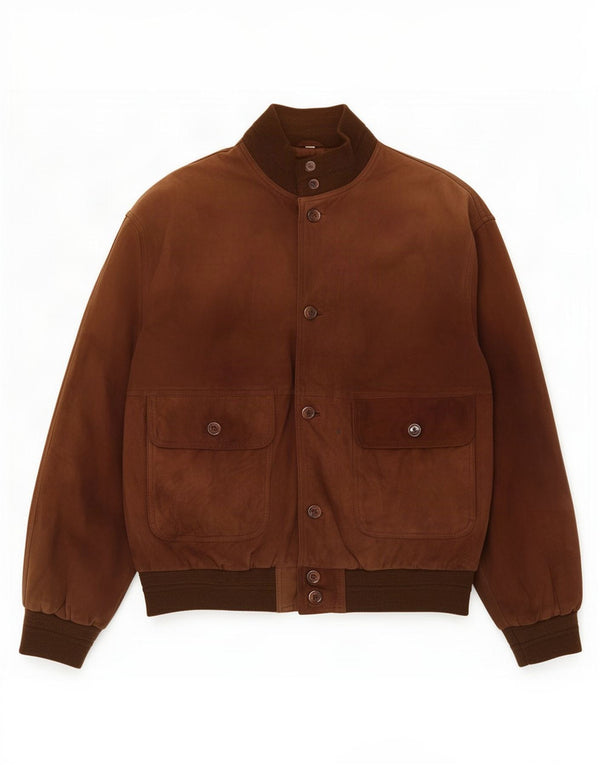 Vintage hombres ante bomber chaqueta IT 52 XL cuero marrón