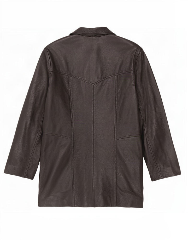 Heeli Chaqueta Blazer de Cuero con 5 Botones para Mujer UK 46 Grande Negro