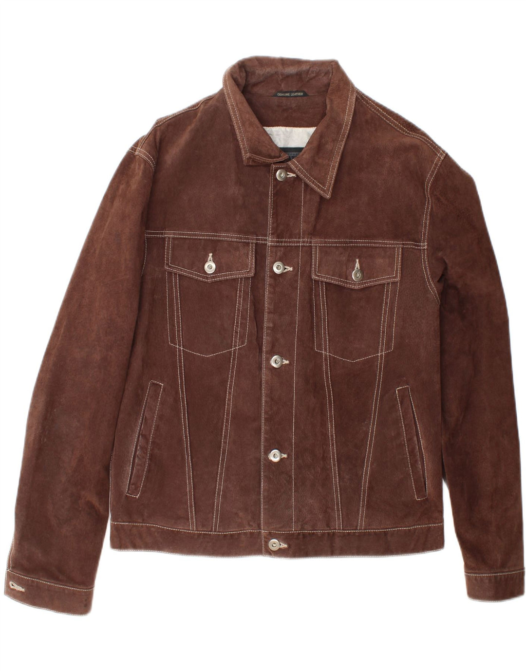 Metropolitan Chaqueta Bomber De Ante Para Hombre IT 48 Cuero Marrón Medio