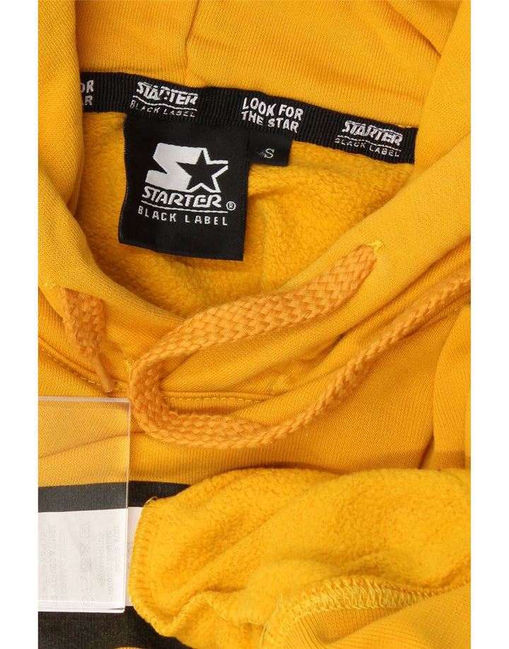 STARTER Mens Graphic Hoodie Jumper Small Yellow Cotton Vintage Starter and Second-Hand Starter from Messina Hembry 
