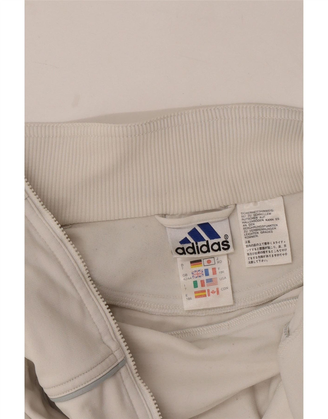 ADIDAS Chaqueta de chándal para hombre UK 42/44 Grande Poliéster blanco