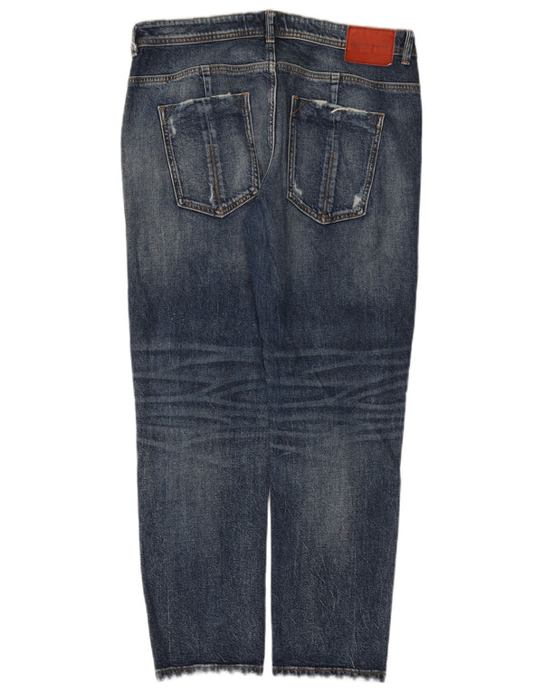 Zara Jeans Slim Desgastados para Mujer EU 40 Medium W30 L28 Algodón Azul