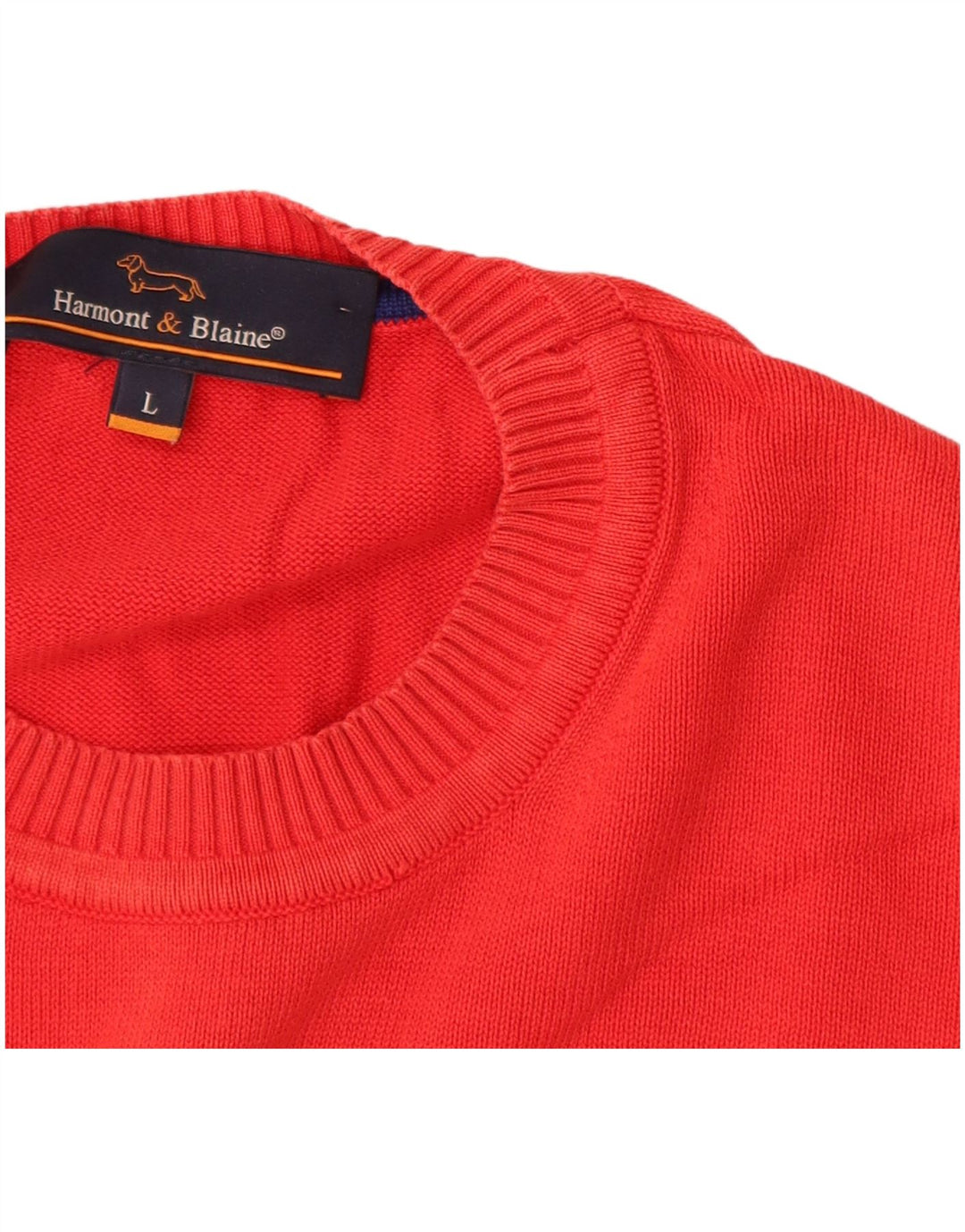 HARMONT & BLAINE Jersey con cuello redondo para hombre, talla grande, algodón rojo