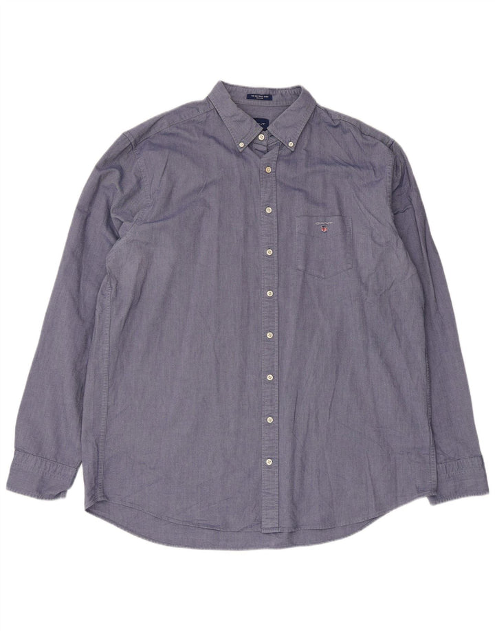 Gant Camisa Regular Fit Hombre Talla 45/46 18 2XL Algodón Azul