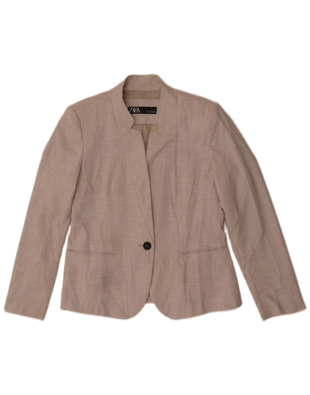 Zara Chaqueta Blazer De 1 Botón Para Mujer EU 42 Grande Gris