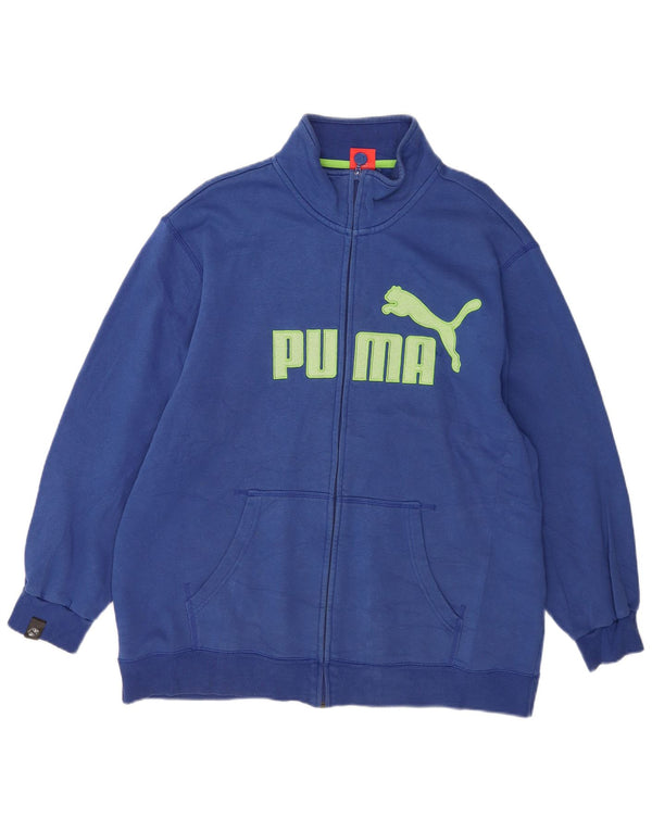 Puma Mens Graphic Chándal Top Chaqueta 2XL Algodón Azul