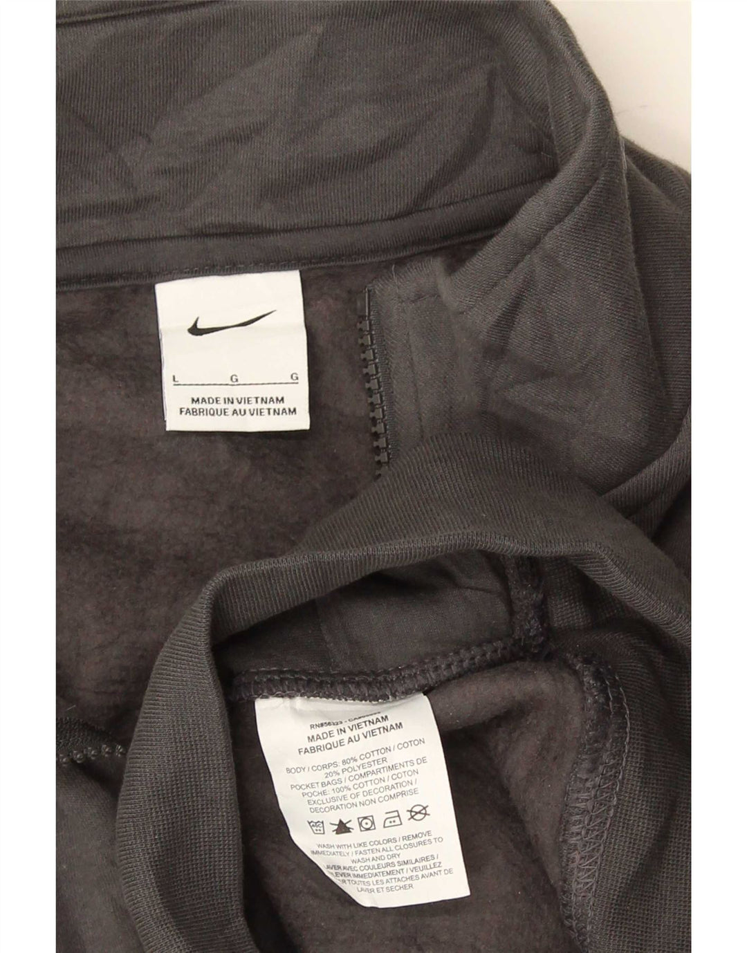 Nike - Sudadera con cuello y cremallera para hombre, talla grande, algodón gris