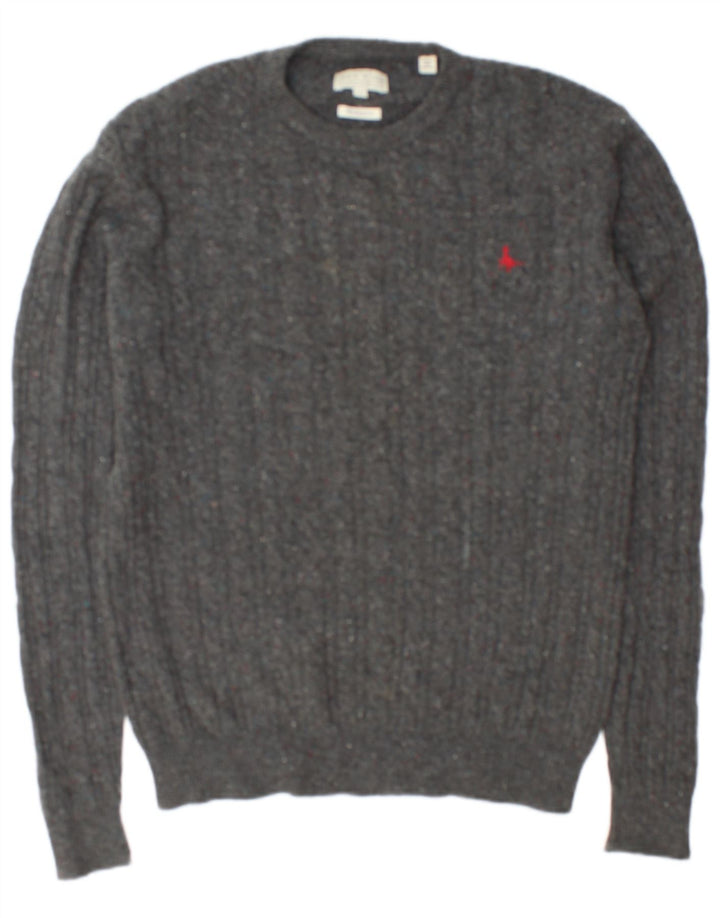 Jack Wills Jersey The Marlow con cuello redondo para hombre, color gris medio moteado