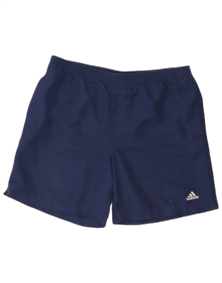 Adidas - Pantalones cortos deportivos para hombre, talla grande, poliéster, color azul marino