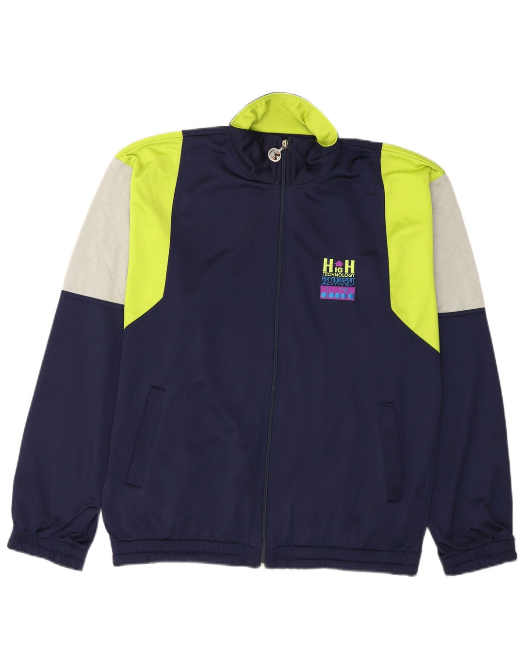 DIADORA Chaqueta de chándal para hombre, talla 42, talla grande, color azul marino