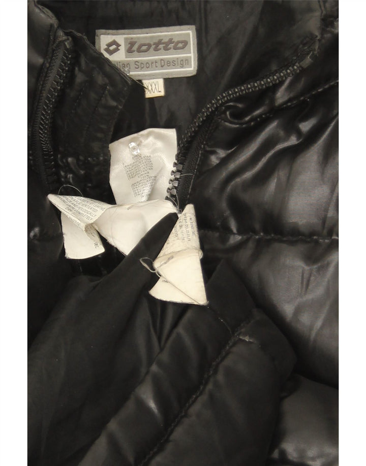 Lotto Chaqueta acolchada con capucha para hombre UK 46 3XL Poliéster negro