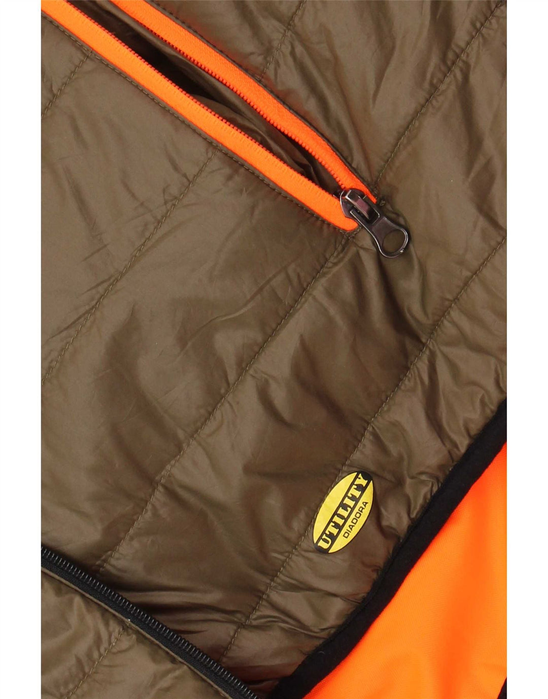 Diadora Chaqueta acolchada reversible utilitaria para hombre UK 42 XL Poliéster caqui