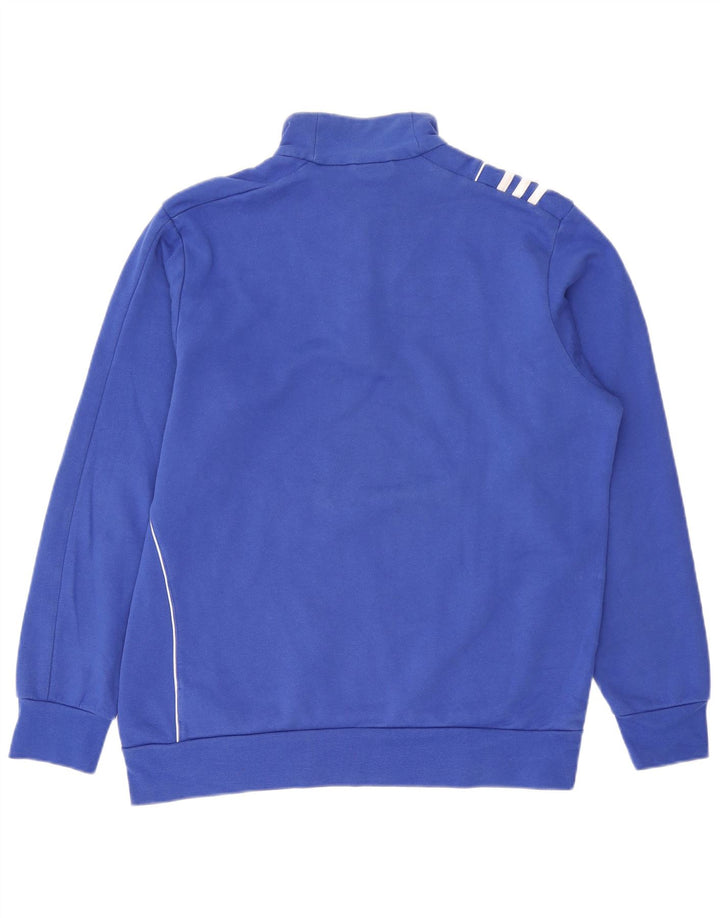 Adidas - Sudadera con cuello y cremallera para hombre, talla grande, algodón azul