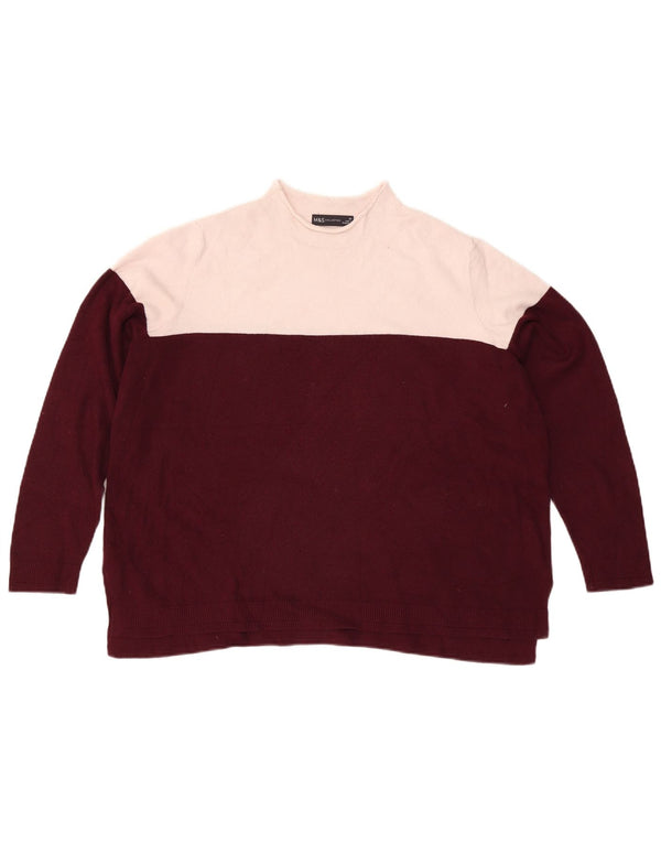 Marks & Spencer Suéter con Cuello Alto para Mujer UK 20 2XL Borgoña