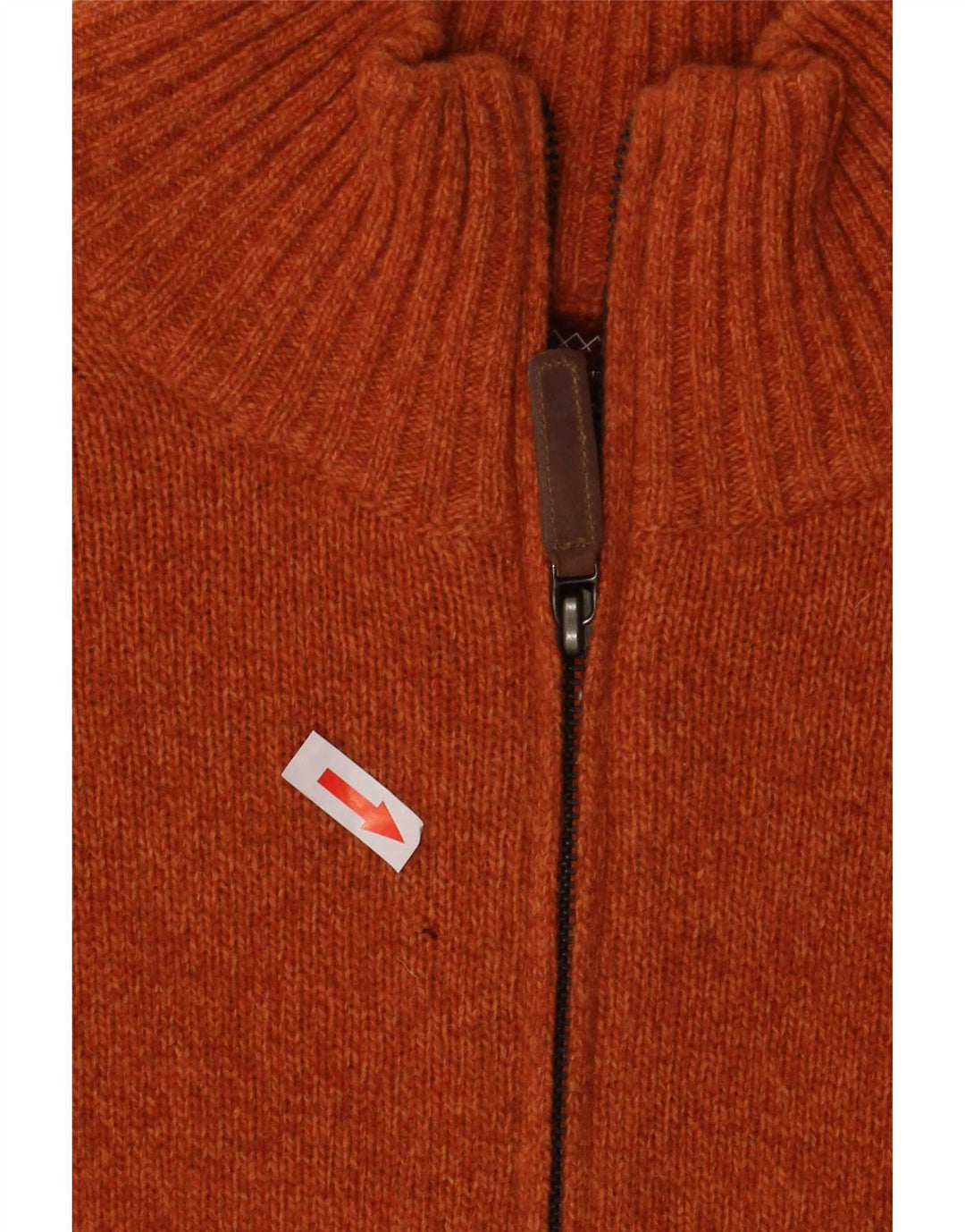 Marlboro Classics - Jersey para hombre con cuello y cremallera, talla grande, lana naranja