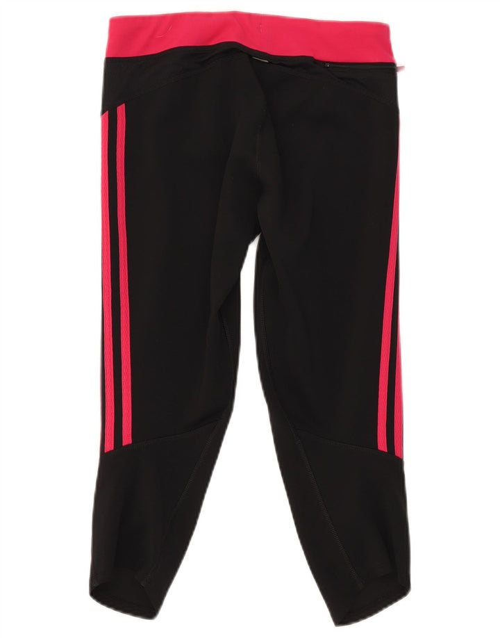 Adidas Leggings capri para mujer UK 12 Mediano Negro Colorblock Poliéster
