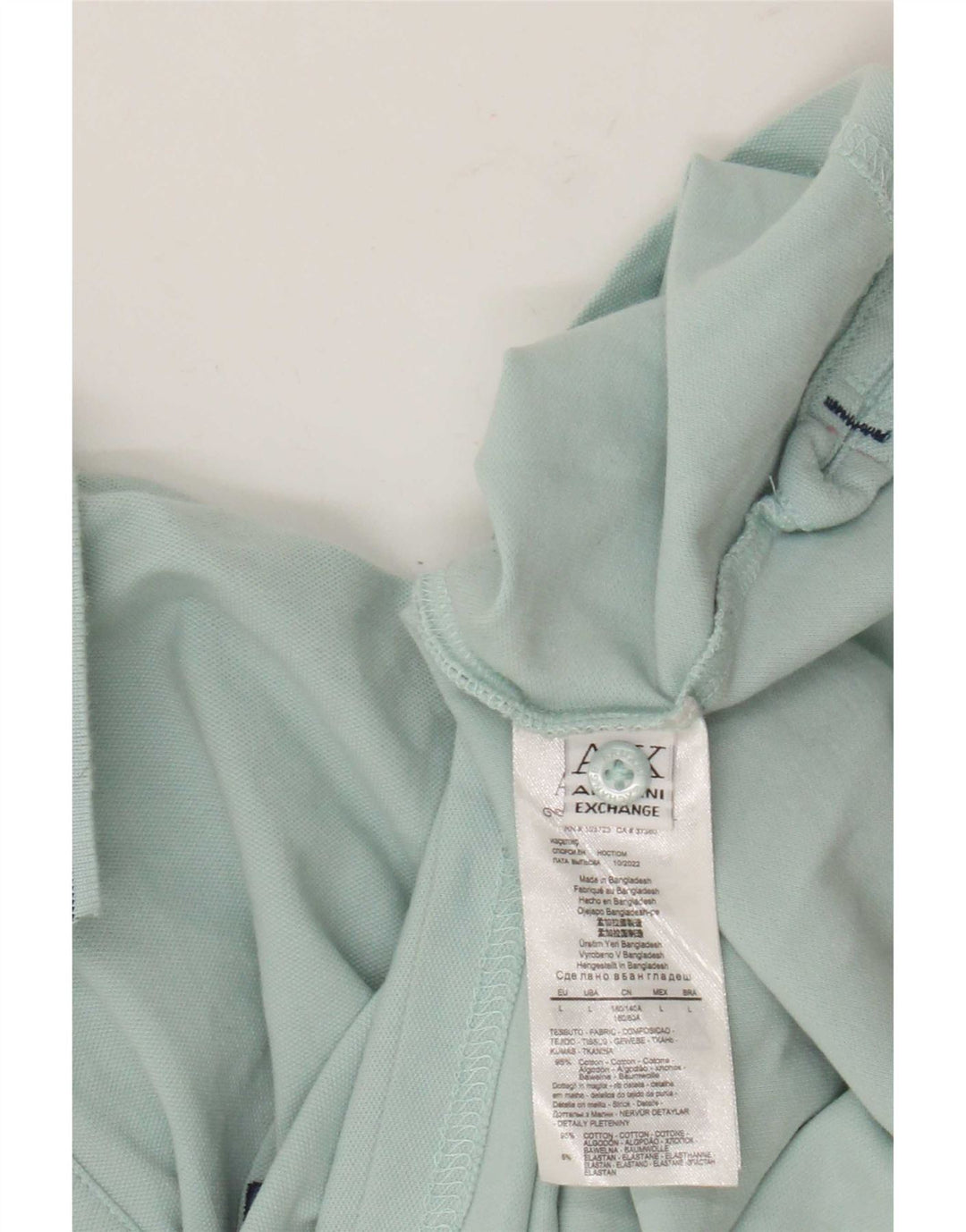 Armani Exchange Polo Hombre Grande Azul Algodón