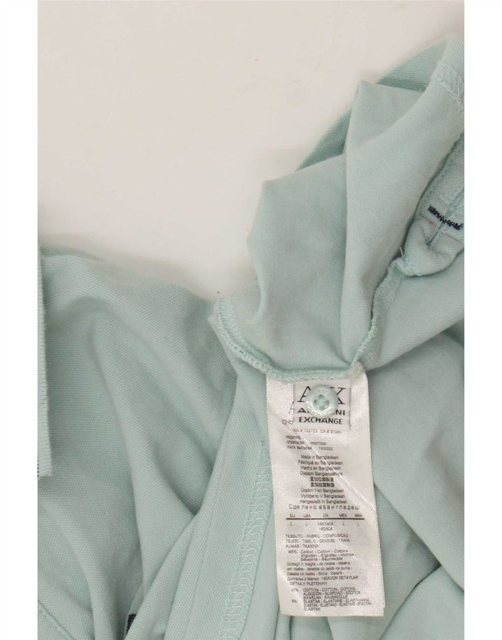 Armani Exchange Polo Hombre Grande Azul Algodón