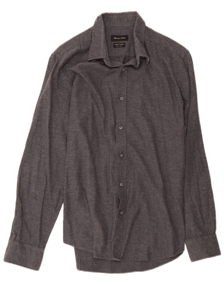 Camisa Massimo Dutti Hombre Large Gris Espiga