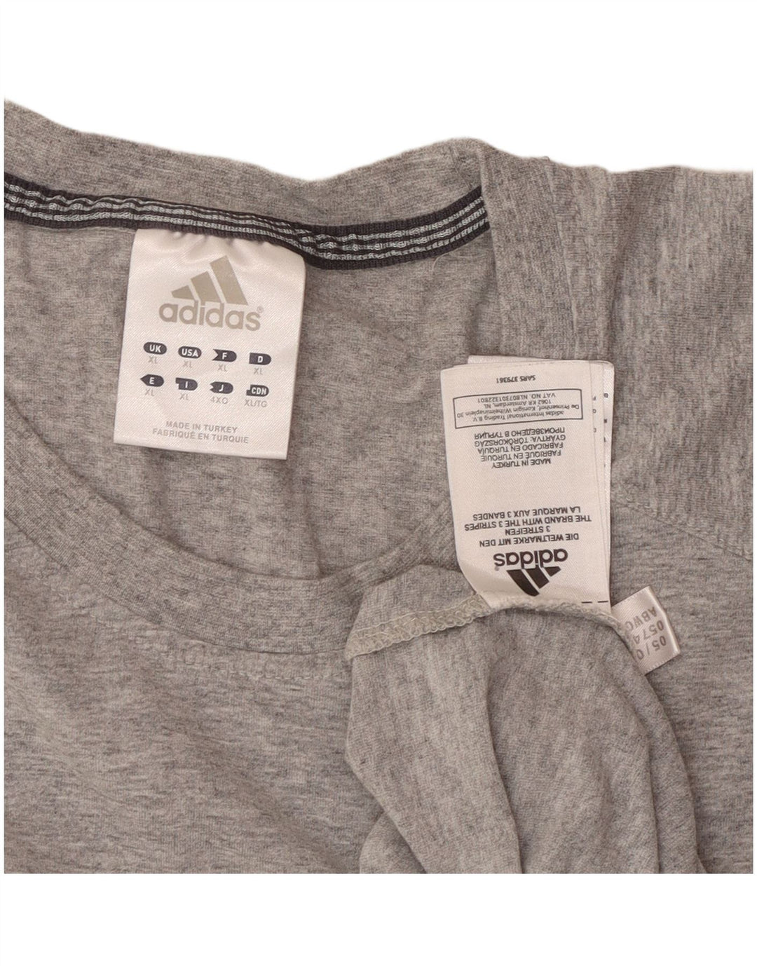 ADIDAS Camiseta gráfica para hombre Top XL Algodón moteado gris