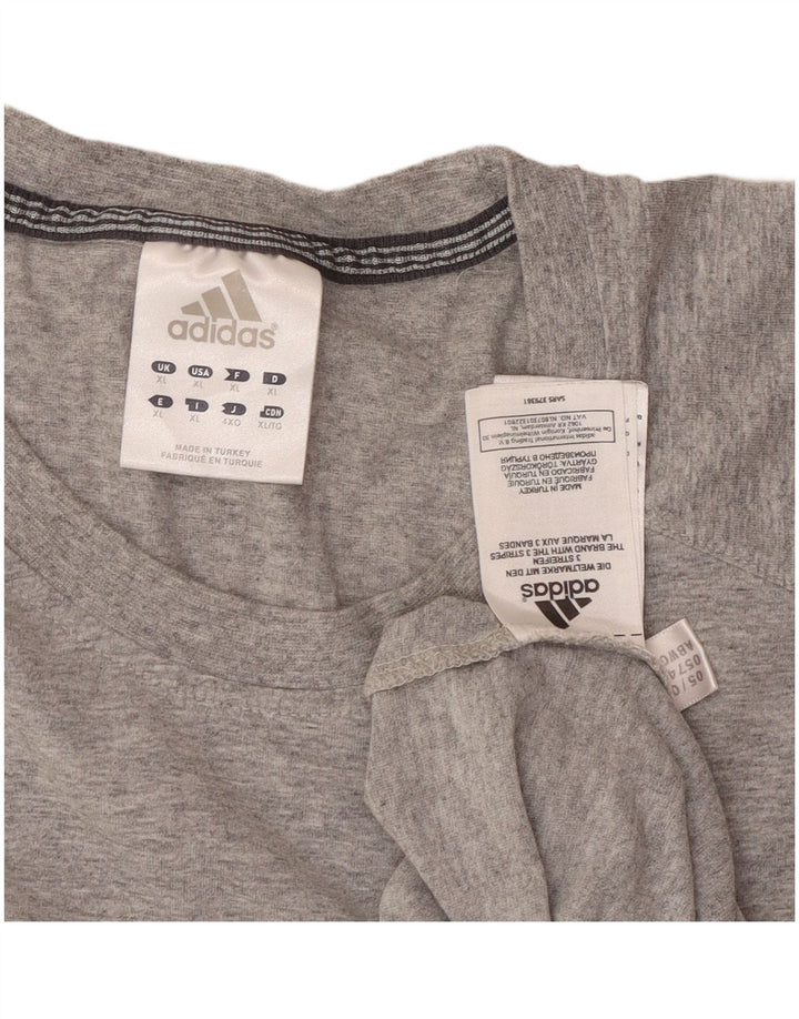 ADIDAS Camiseta gráfica para hombre Top XL Algodón moteado gris
