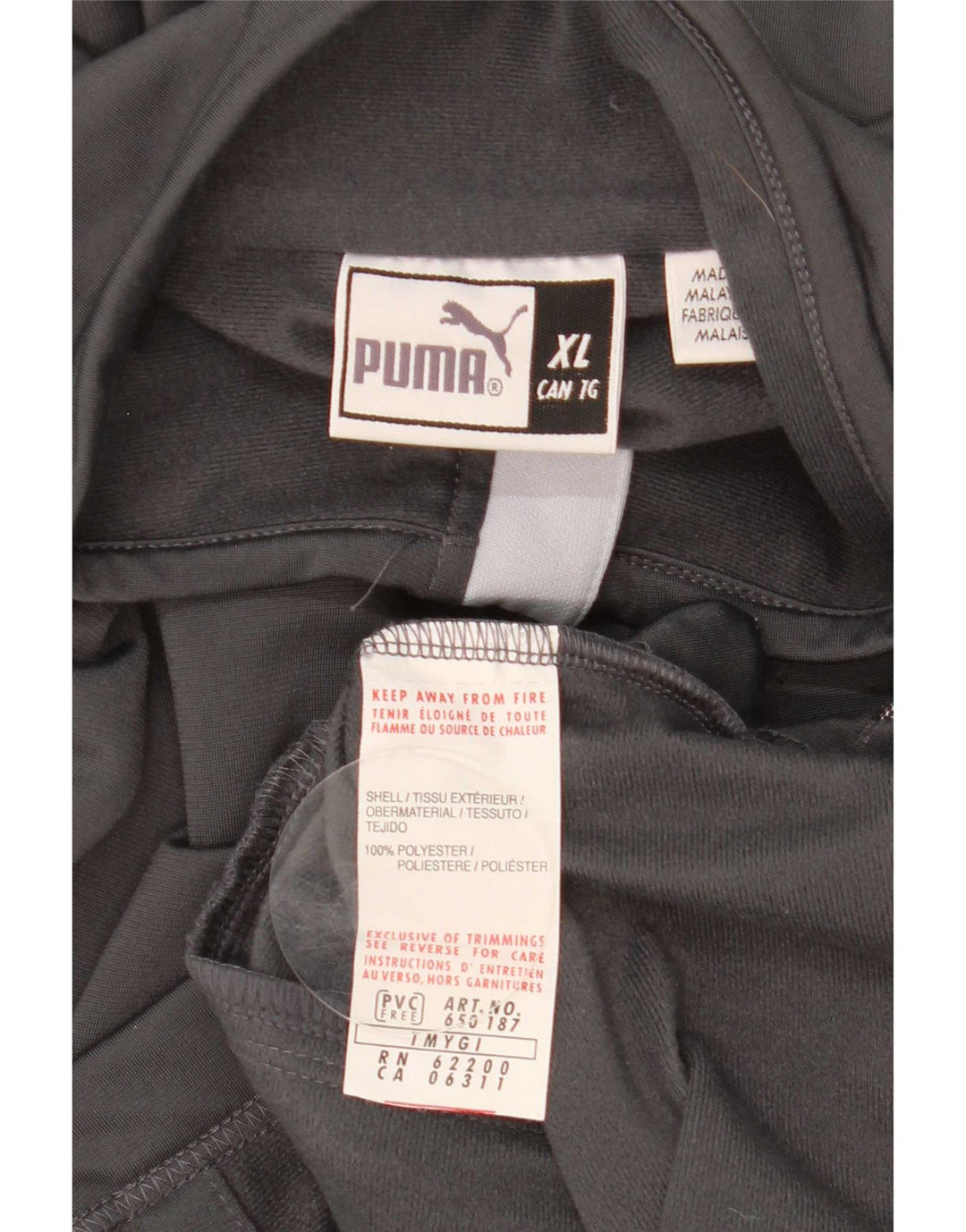 Puma Chaqueta de chándal para hombre XL Gris Colorblock Poliéster
