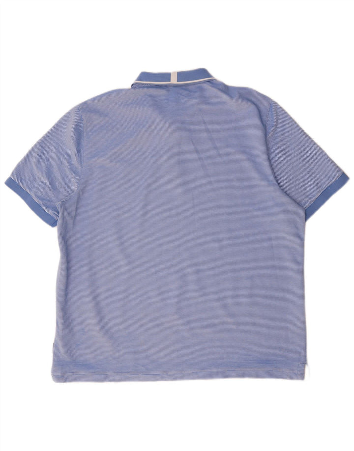 Ted Baker Polo para hombre Talla 6 2XL Poliéster a rayas azules
