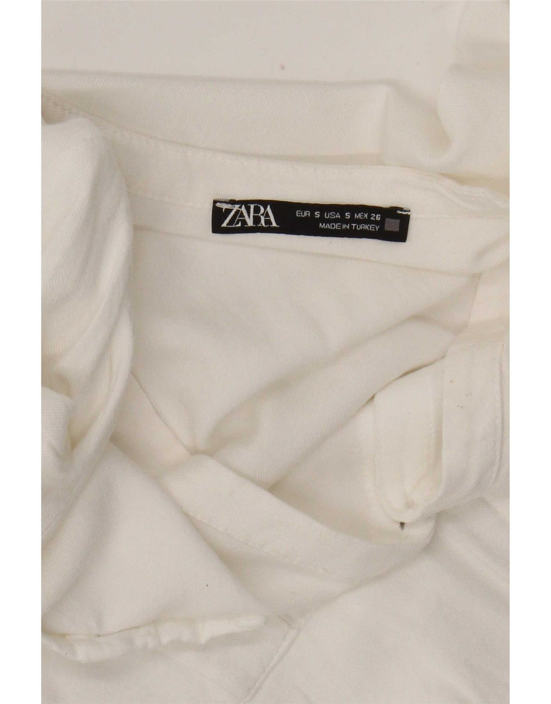 Zara Mujer Blusa Camisa UK 10 Small Blanco