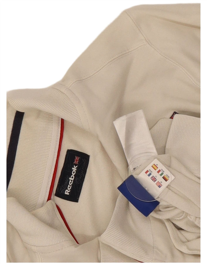 Reebok Chaqueta de chándal para mujer UK 12 Mediana Algodón blanco