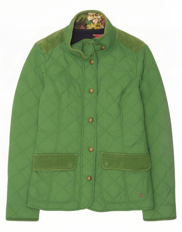Joules Chaqueta acolchada para mujer UK 10 Small Green Floral Polyamide