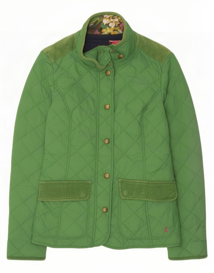 Joules Chaqueta acolchada para mujer UK 10 Small Green Floral Polyamide
