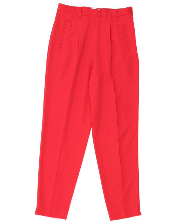 Pantalón De Traje Pegging Mujer Benetton IT 44 Medium W26 L28 Poliéster Rojo