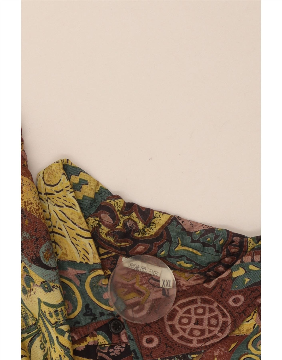 Camisa de manga corta con patrón abstracto vintage para hombre 2XL Multicolor