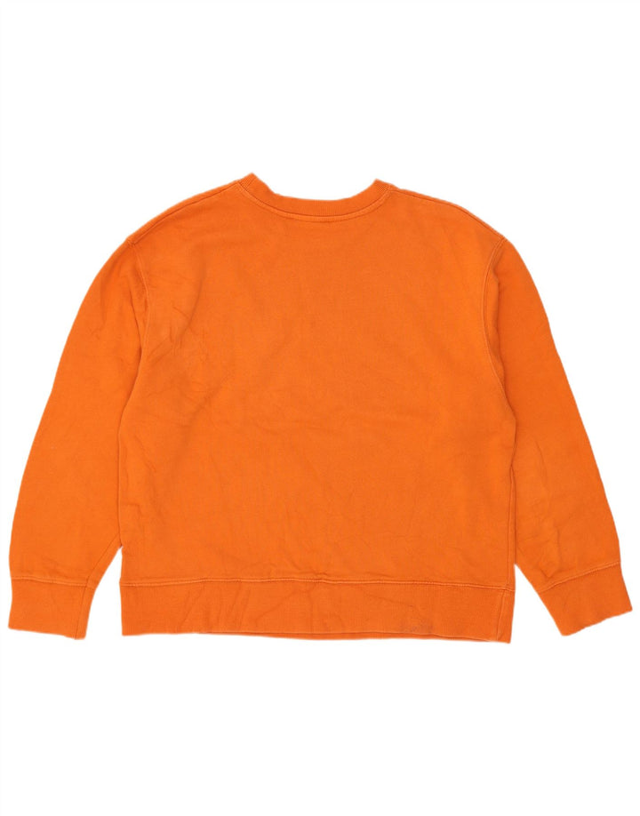 Zara Mujer Gráfico Sudadera De Gran Tamaño Jersey Reino Unido 10 Pequeño Algodón Naranja