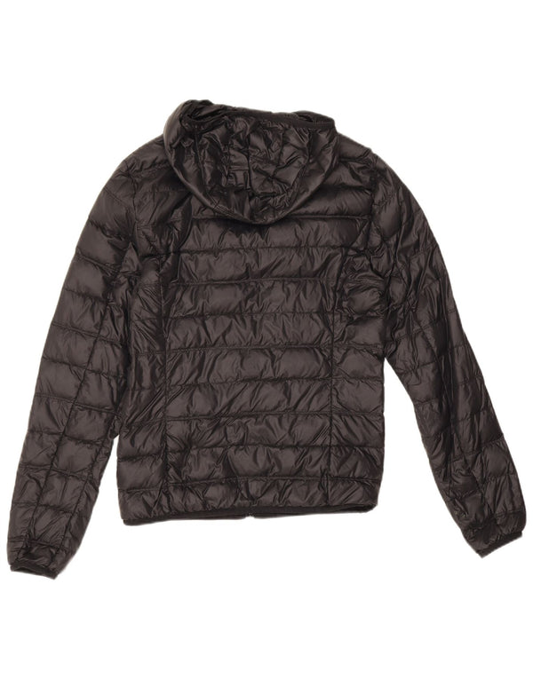 Emporio Armani Chaqueta acolchada con capucha para mujer UK 6 XS Poliamida negra