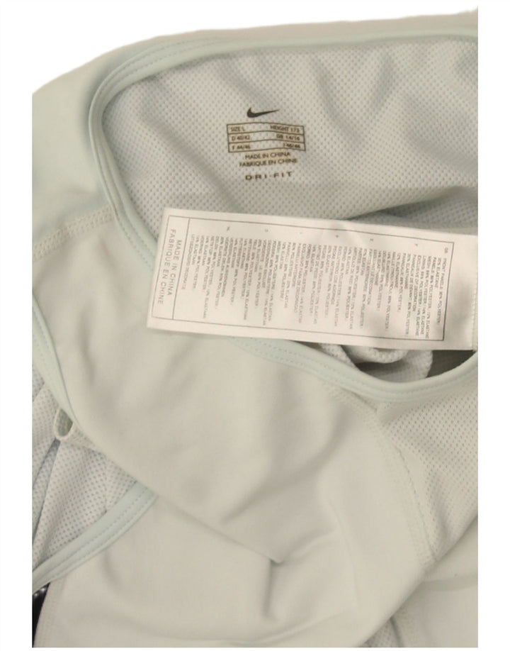 Nike Top corto sin mangas para mujer UK 40/16 Grande Azul Colorblock Poliéster