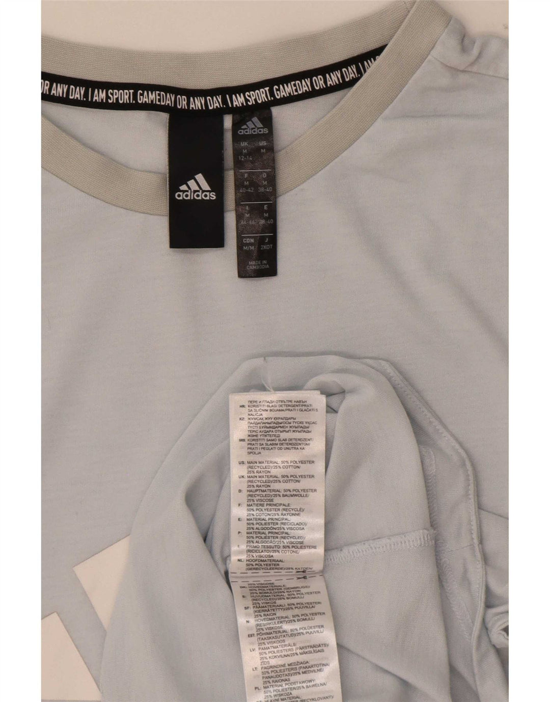 Adidas Mujer Gráfico Chaleco Top UK 12/14 Medio Azul Poliéster