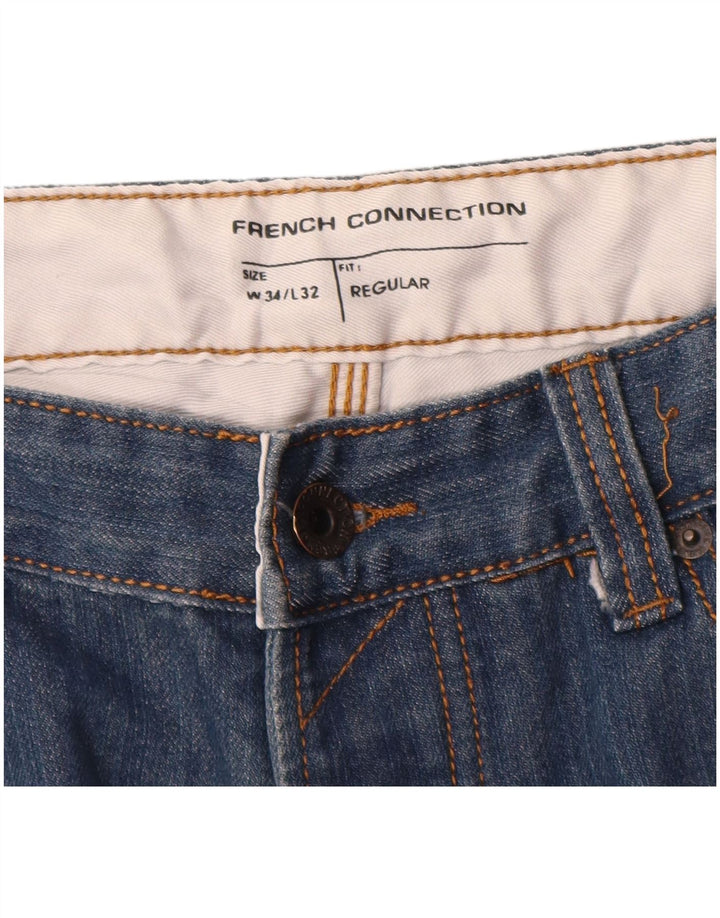 French Connection Vaqueros rectos de corte regular para hombre W34 L32 Algodón azul