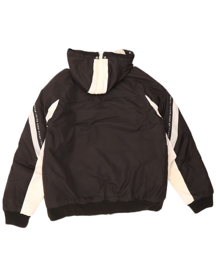 Lotto Chaqueta acolchada con capucha para hombre UK 40 Large Poliéster color negro