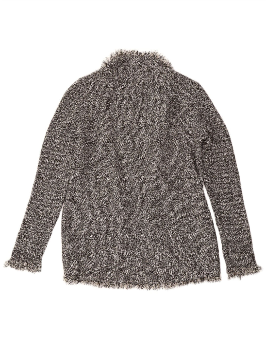 ZARA Suéter tipo cárdigan abierto para mujer UK 40 Viscosa moteada gris medio