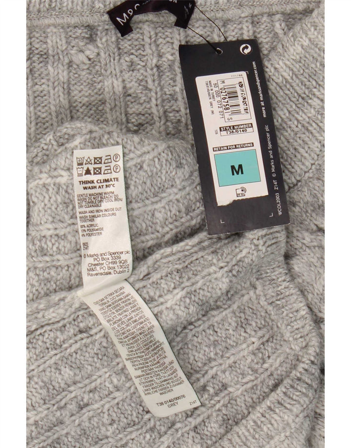 Marks & Spencer Falda Midi De Punto para Mujer Mediana W30 Acrílico Gris
