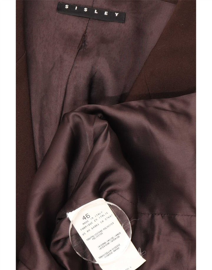 Sisley Chaqueta tipo blazer de 4 botones para hombre IT 46 Small Marrón Poliéster