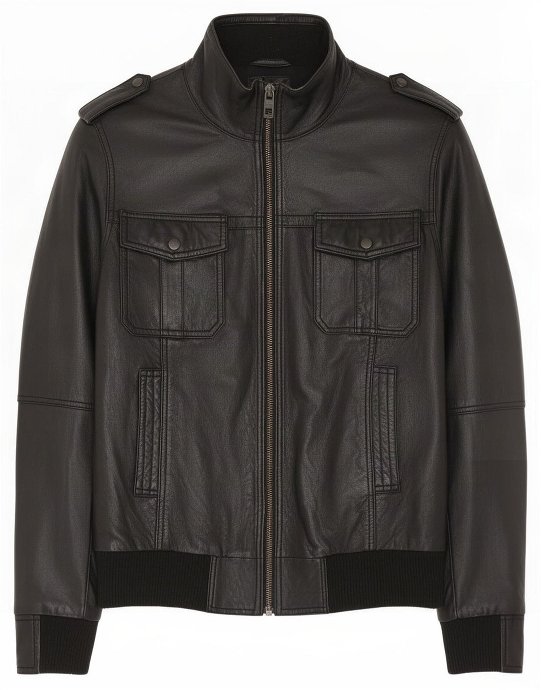 Bench Chaqueta de cuero militar para hombre UK 38 Medium Black