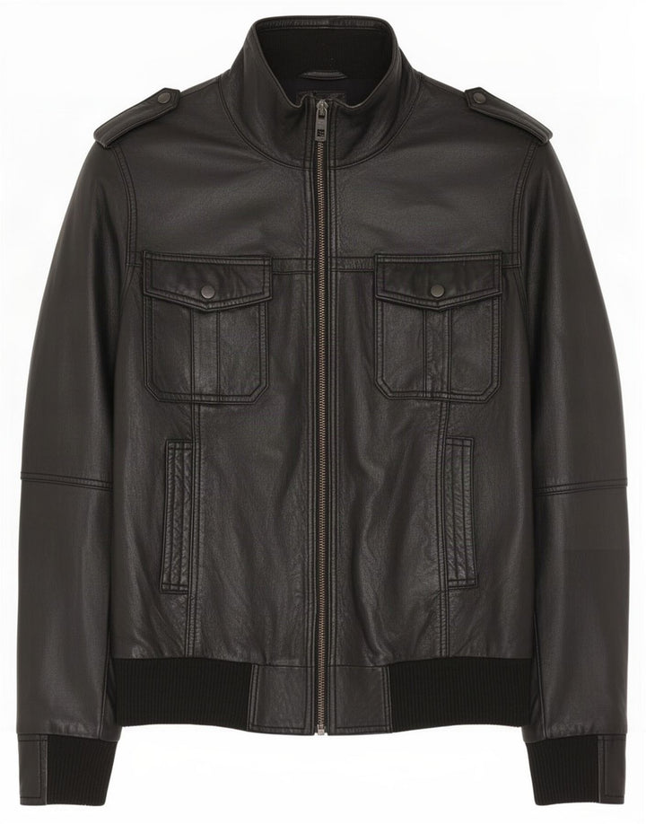 Bench Chaqueta de cuero militar para hombre UK 38 Medium Black