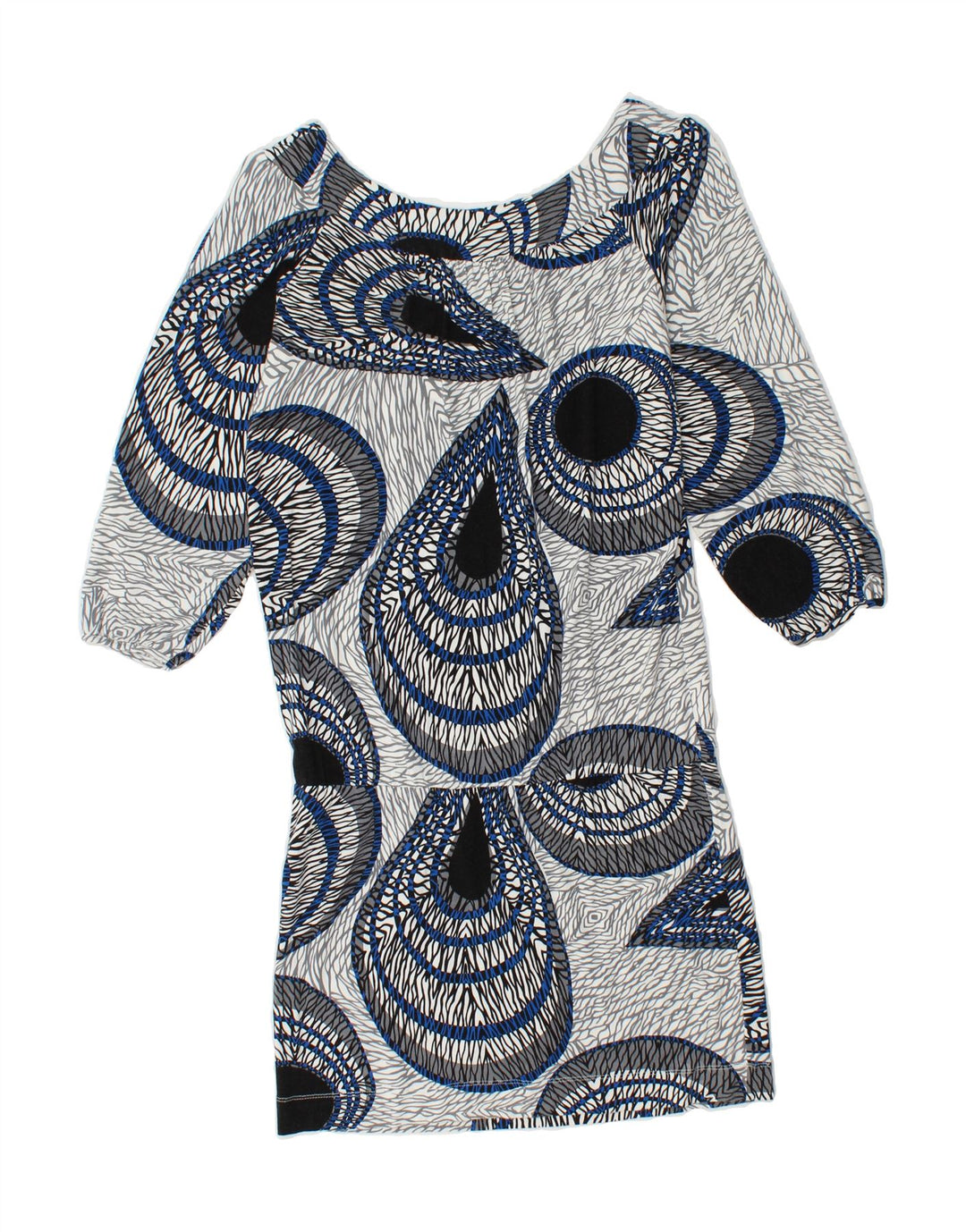 BCBGMAXAZRIA Womens Drop Waist Dress UK 10 Small Multicoloured Geometric Vintage BCBGMAXAZRIA and Second-Hand BCBGMAXAZRIA from Messina Hembry 
