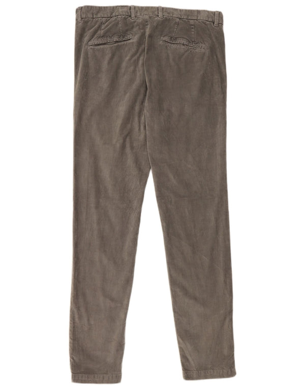 Benetton Pantalón Pitillo De Pana Mujer IT 48 XL W34 L31 Algodón Gris