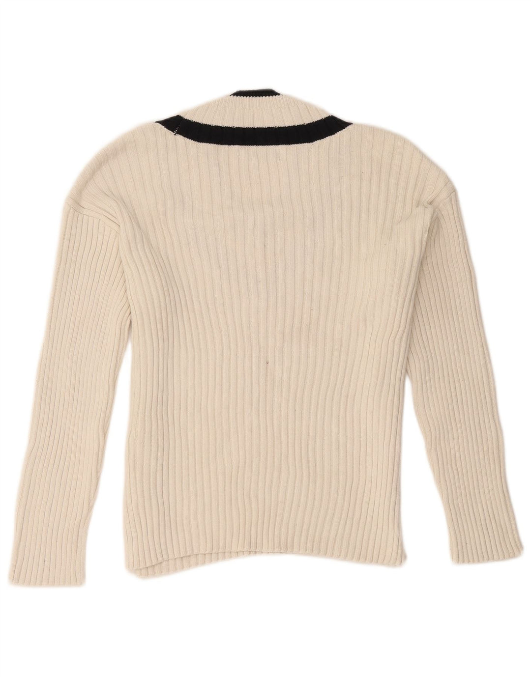 Marks & Spencer Jersey con cuello en V para mujer UK 44 Mediano Blanco Colorblock