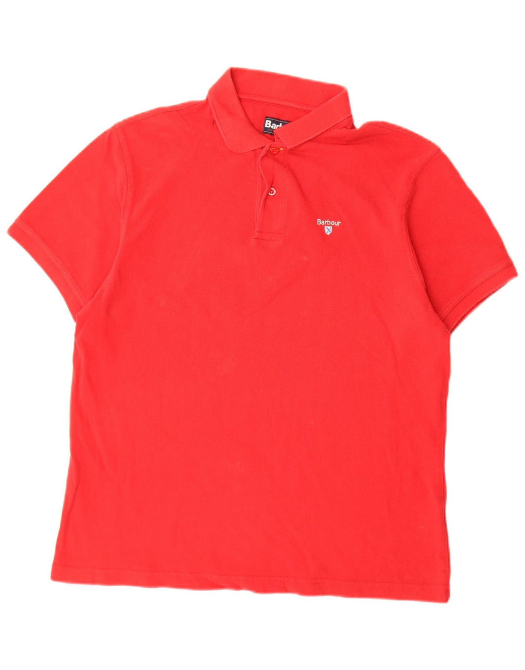 Barbour Polo Hombre Grande Algodón Rojo