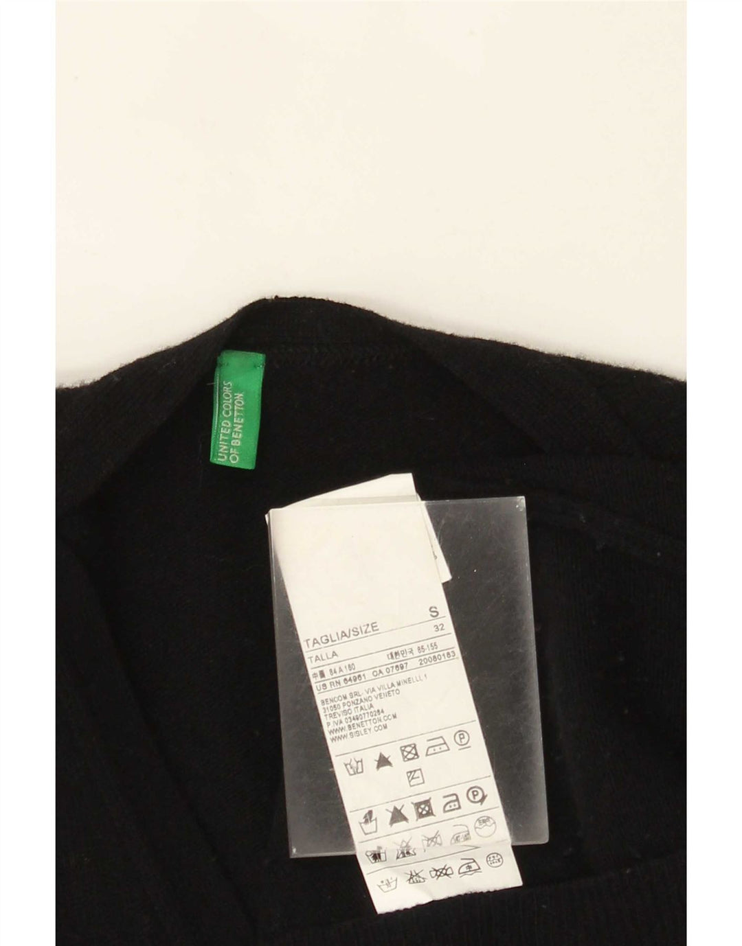 Benetton Cárdigan Mujer UK 40 Small Lana Negra